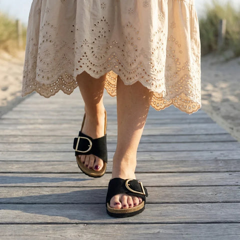 Leeds Leather Slide Sandals